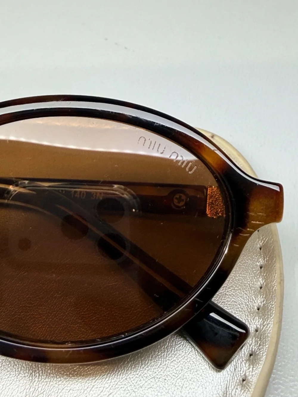 Miu Miu SMU 04Z Tortoiseshell Oval Sunglasses 50-18-140